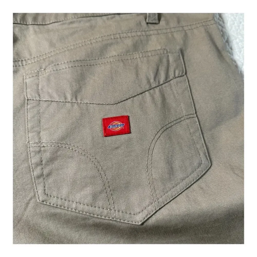 Dickies Girl Vintage Khaki 5 Pocket Skinny Pant Low Rise Straight Fit L20 - Picture 4 of 10